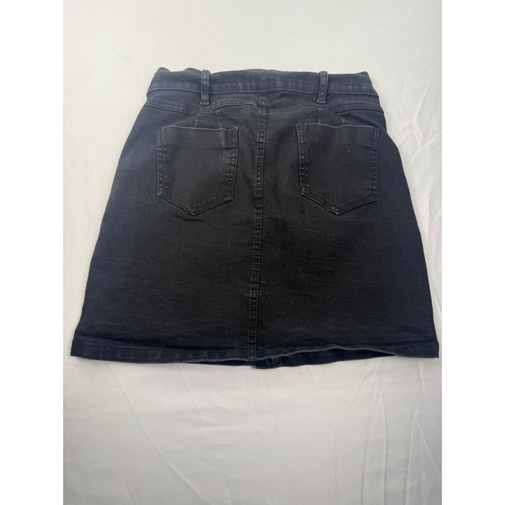Jolobil Arte Embroidered Floral Denim Mini Skirt Button Front Artisan Boho M - Picture 2 of 9